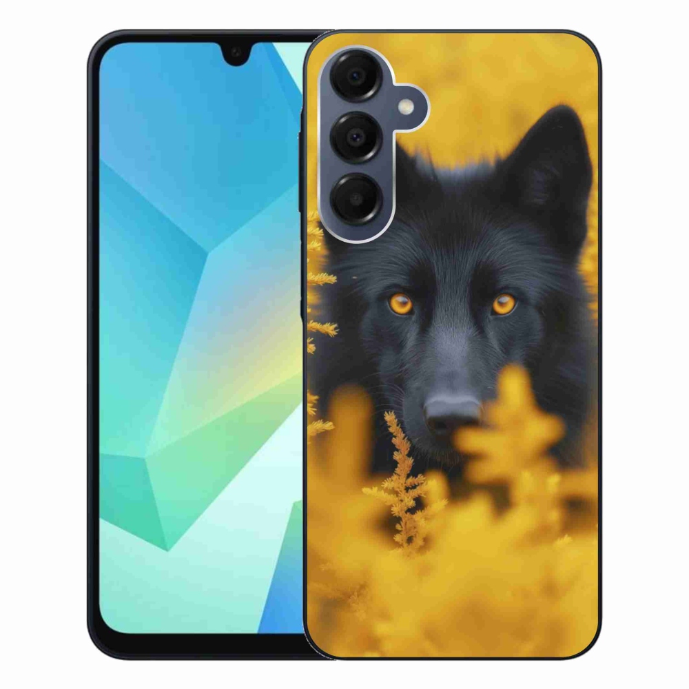 Gelový kryt mmCase na Samsung Galaxy A16 4G/5G - černý vlk 2