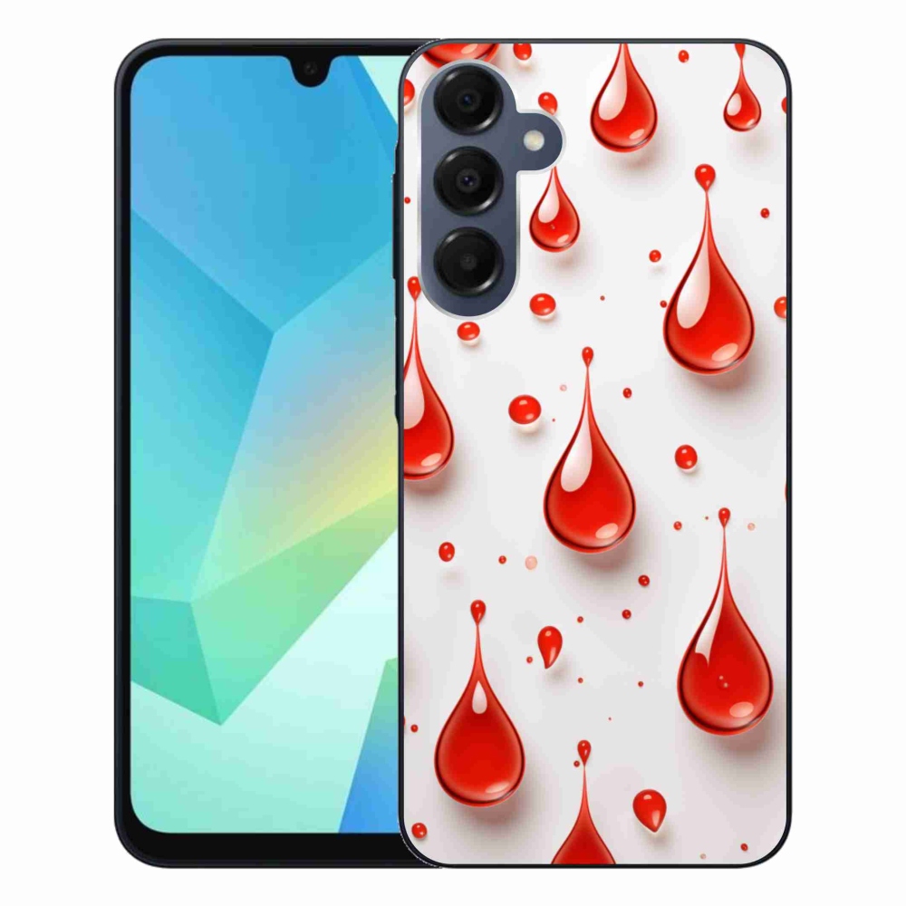 Gelový kryt mmCase na Samsung Galaxy A16 4G/5G - červené kapky