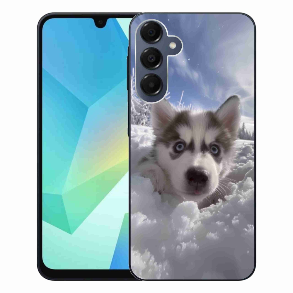 Gelový kryt mmCase na Samsung Galaxy A16 4G/5G - husky ve sněhu
