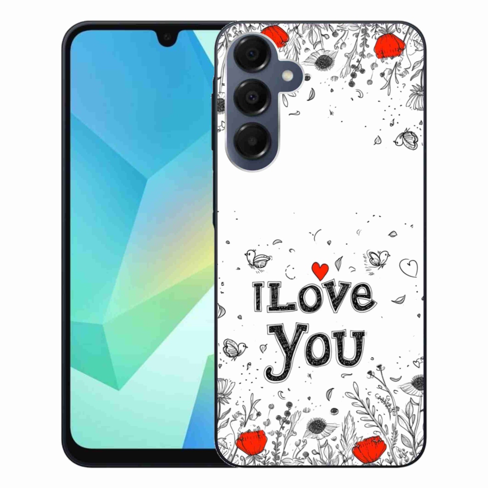 Gelový kryt mmCase na Samsung Galaxy A16 4G/5G - I love you bílé pozadí