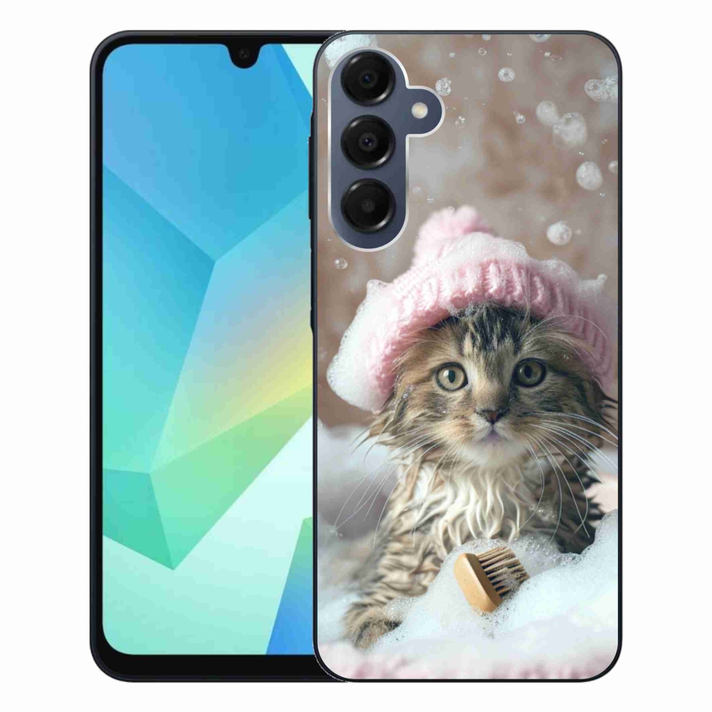 Gelový kryt mmCase na Samsung Galaxy A16 4G/5G - kotě a koupel