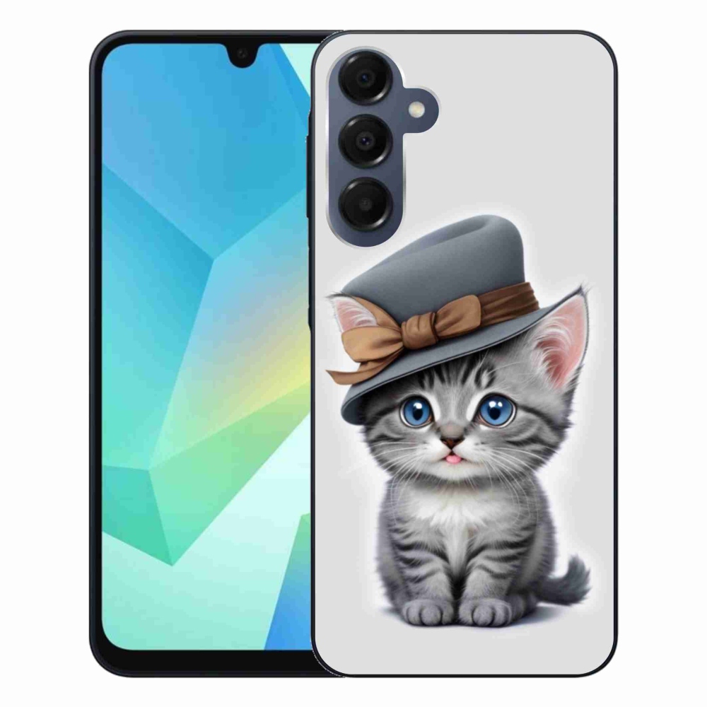 Gelový kryt mmCase na Samsung Galaxy A16 4G/5G - kotě s kloboukem