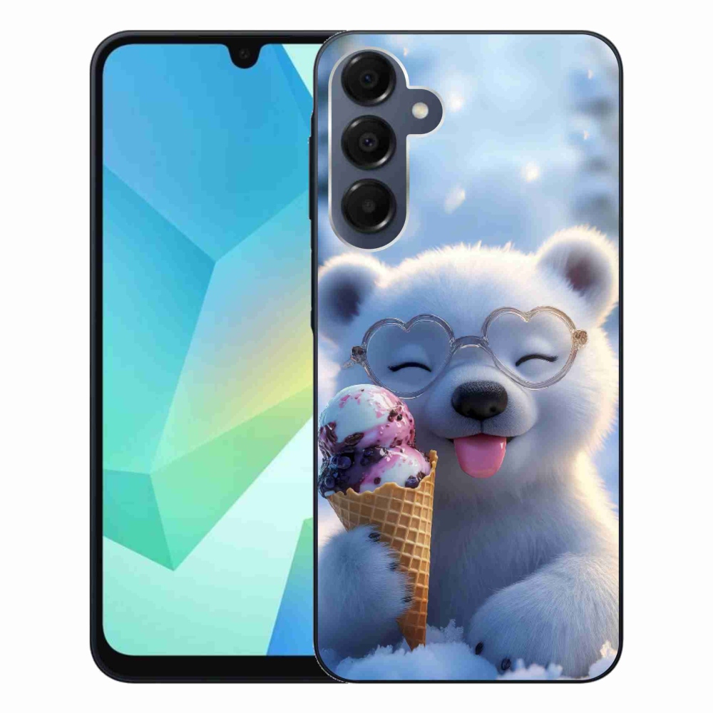 Gelový kryt mmCase na Samsung Galaxy A16 4G/5G - medvídek se zmrzlinou