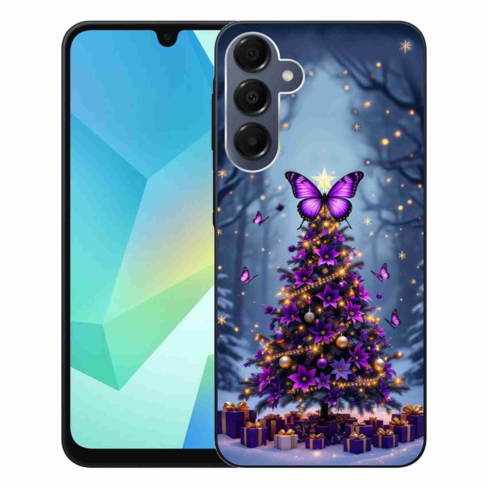Gelový kryt mmCase na Samsung Galaxy A16 4G/5G - motýlí vánoční stromek