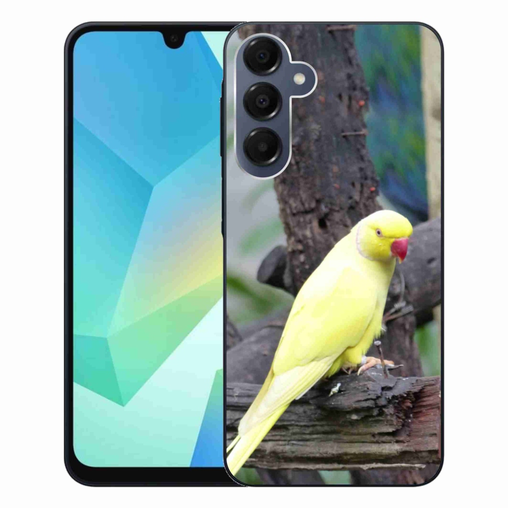 Gelový kryt mmCase na Samsung Galaxy A16 4G/5G - papoušek alexandr žlutý