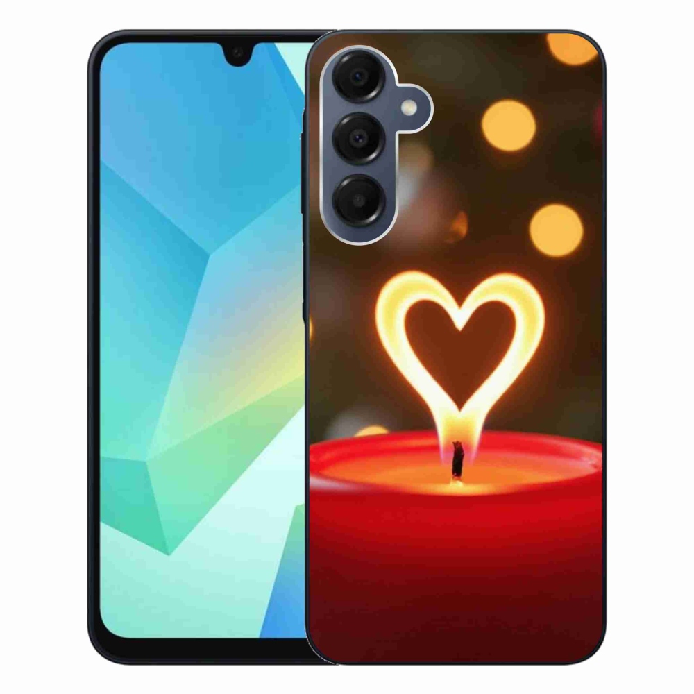 Gelový kryt mmCase na Samsung Galaxy A16 4G/5G - srdce z plamene