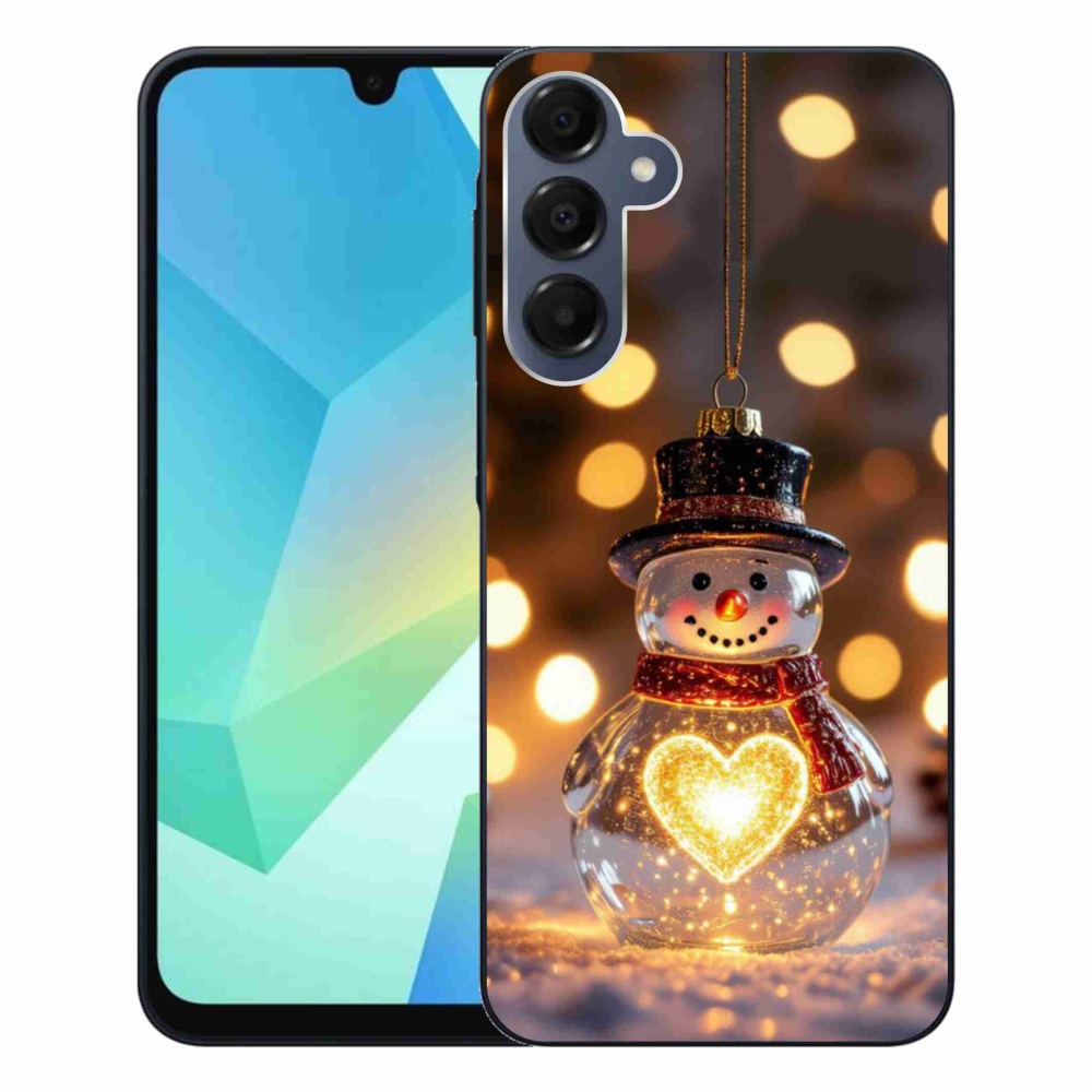 Gelový kryt mmCase na Samsung Galaxy A16 4G/5G - svítící vánoční sněhulák