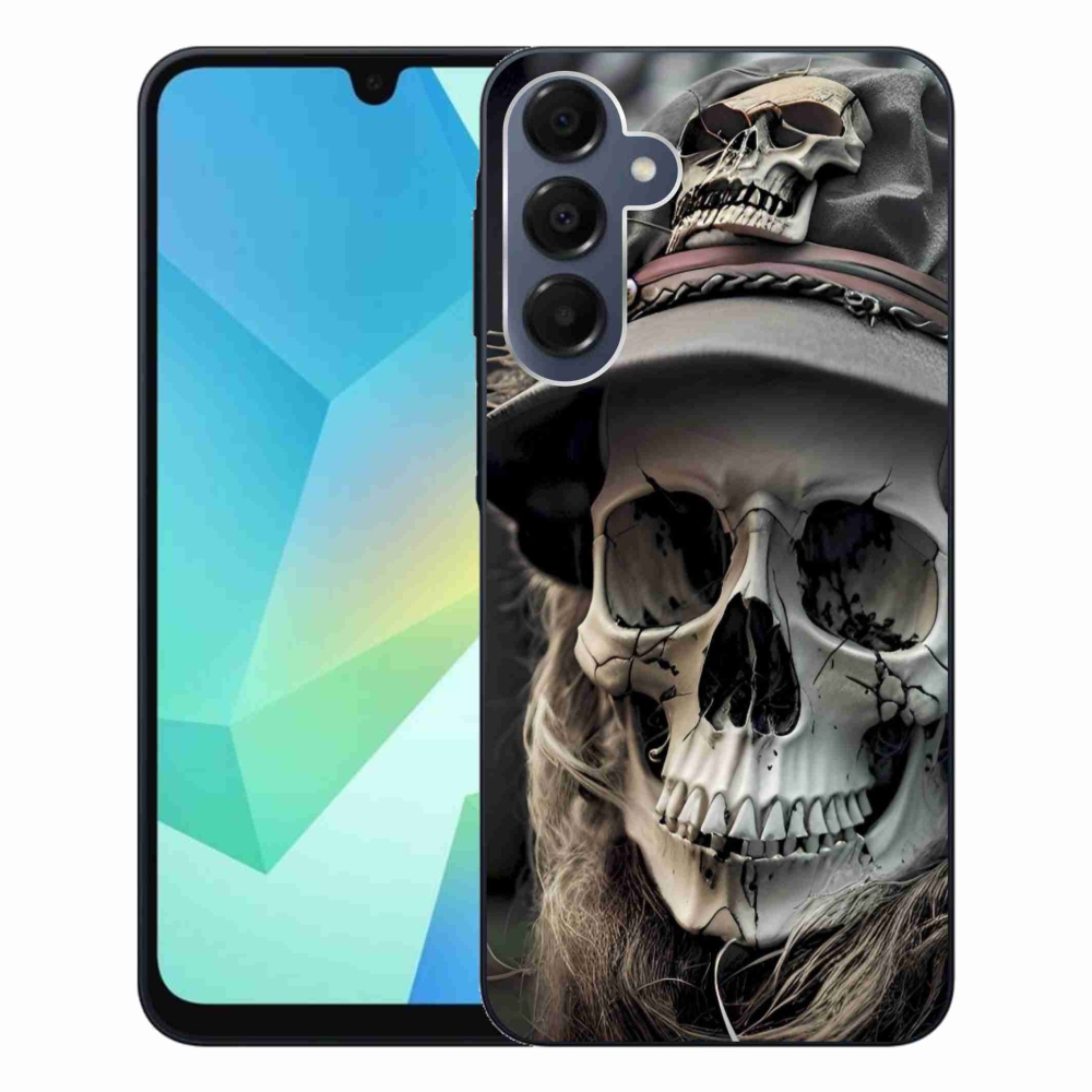 Gelový kryt mmCase na Samsung Galaxy A16 4G/5G - temná lebka