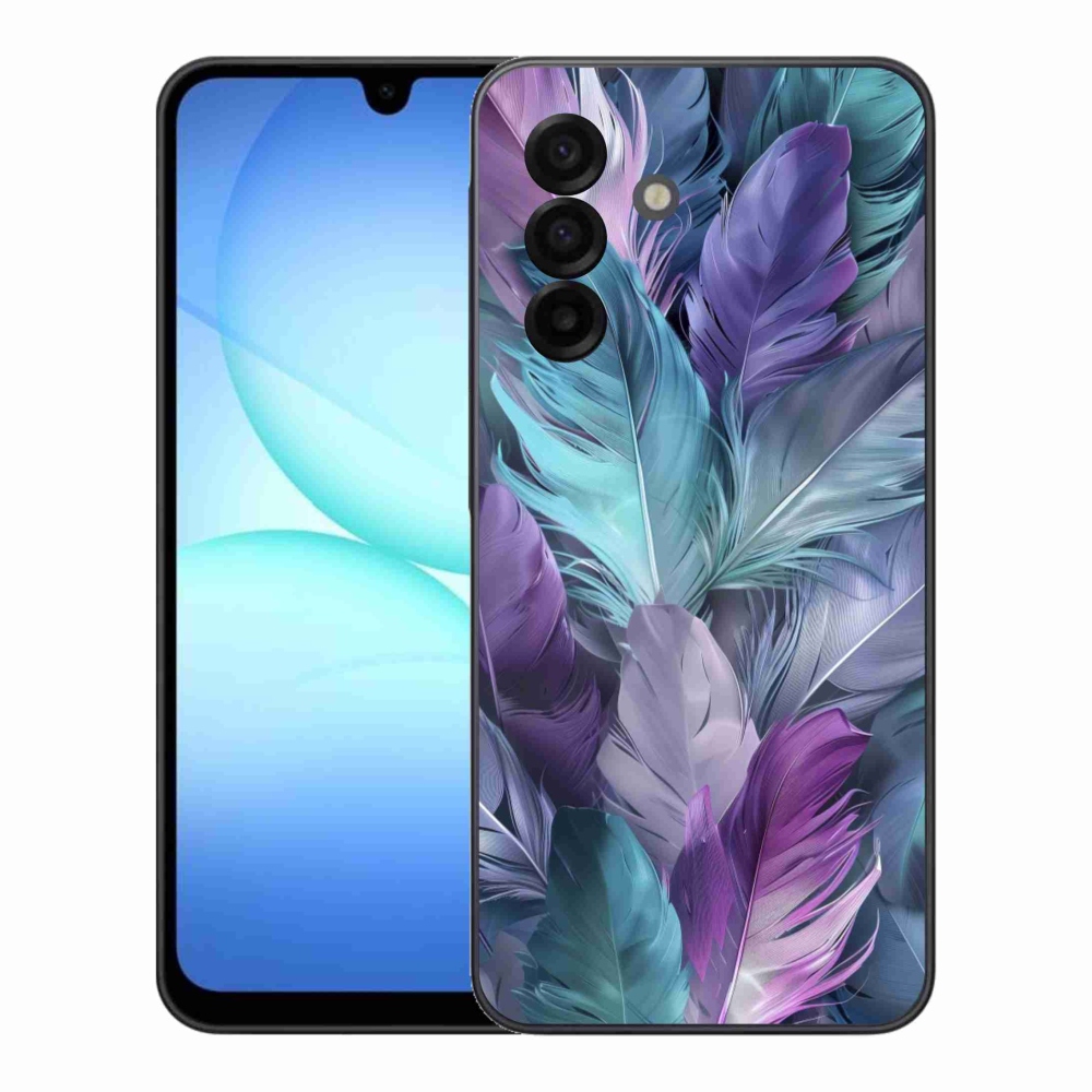 Gelový kryt mmCase na Samsung Galaxy A17 4G/5G - barevné peří 2