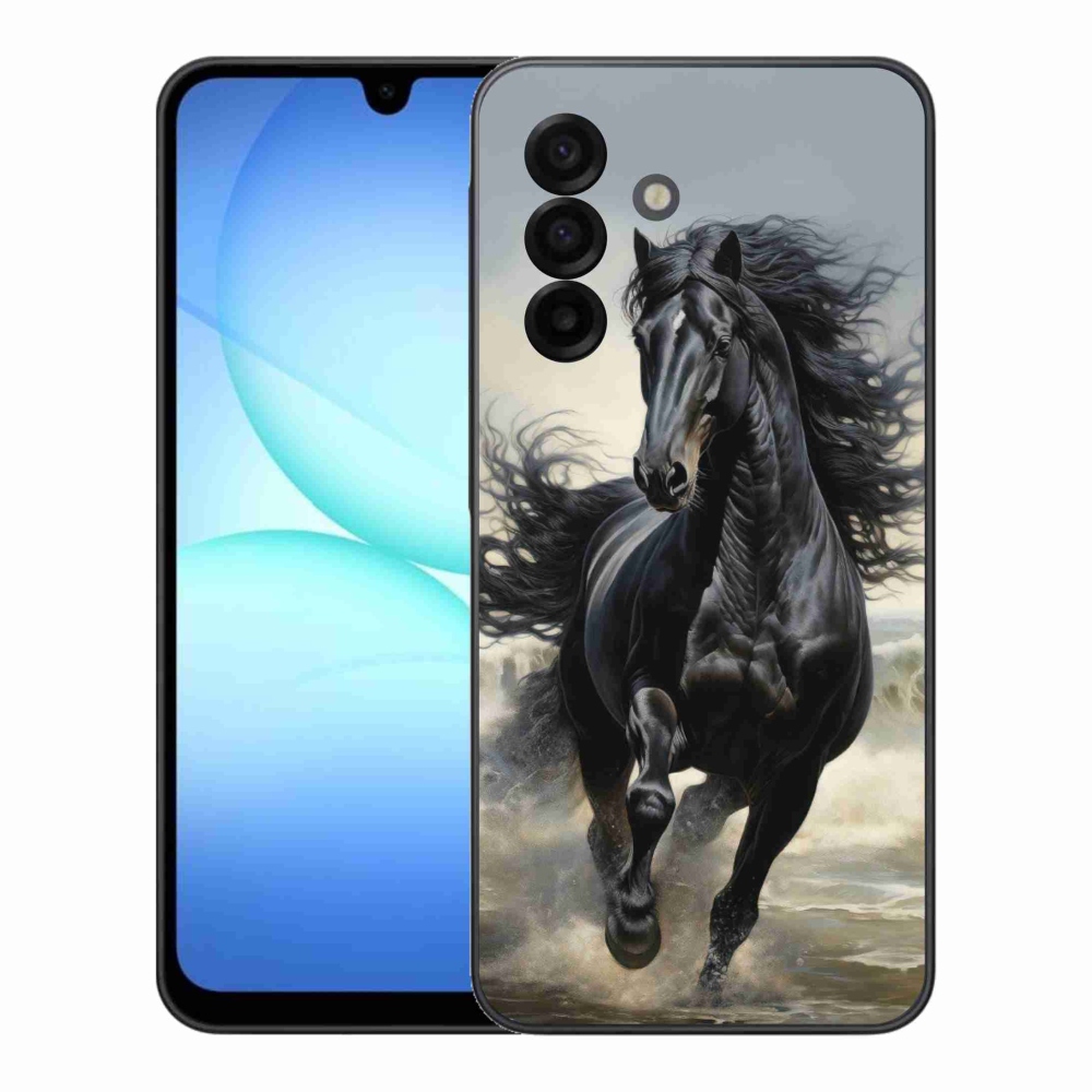 Gelový kryt mmCase na Samsung Galaxy A17 4G/5G - běžící černý kůň