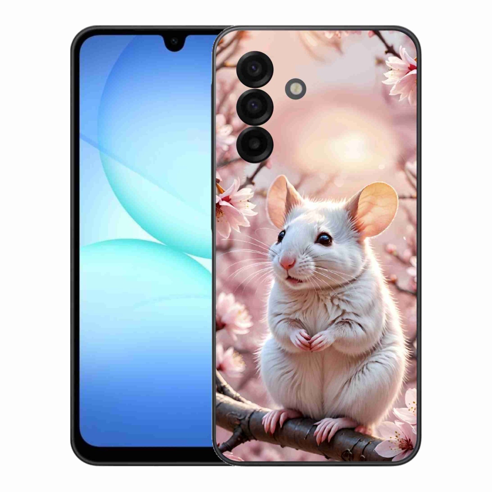 Gelový kryt mmCase na Samsung Galaxy A17 4G/5G - bílá myš na větvi