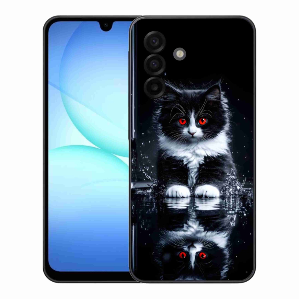 Gelový kryt mmCase na Samsung Galaxy A17 4G/5G - černobílé kotě