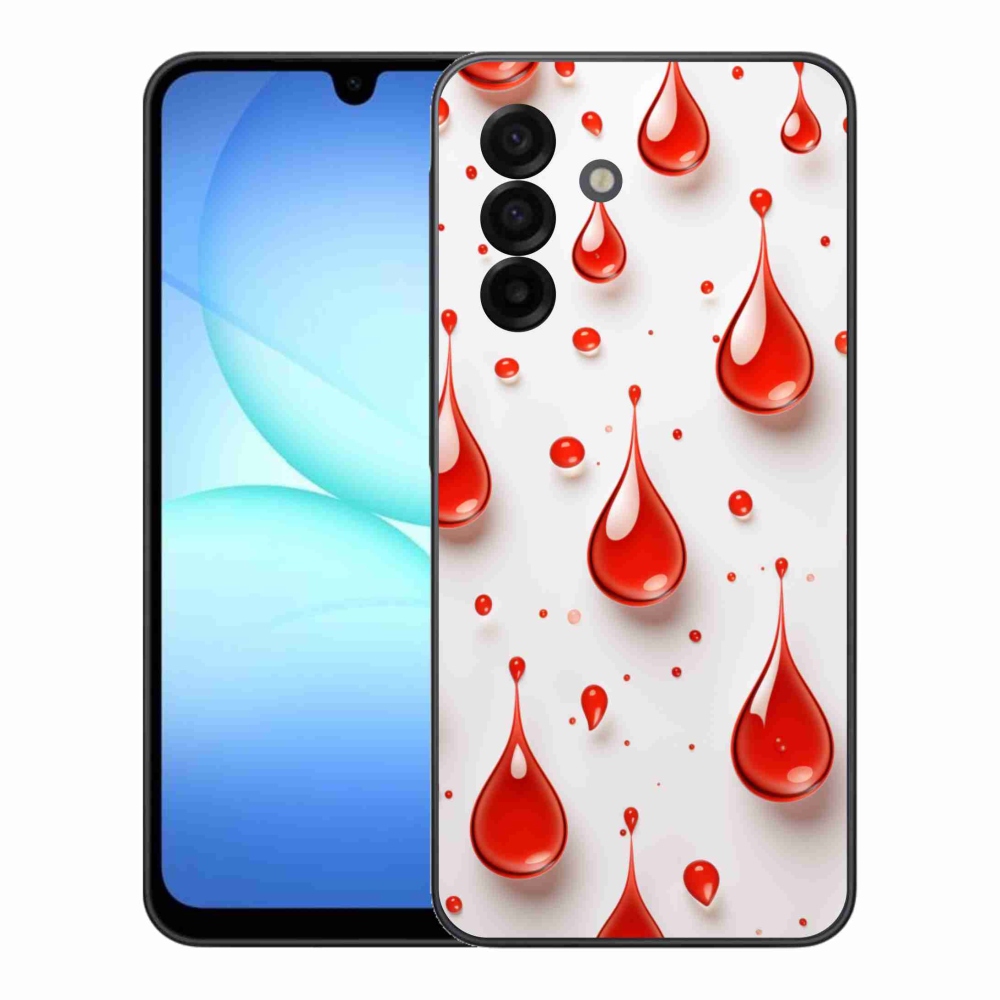 Gelový kryt mmCase na Samsung Galaxy A17 4G/5G - červené kapky