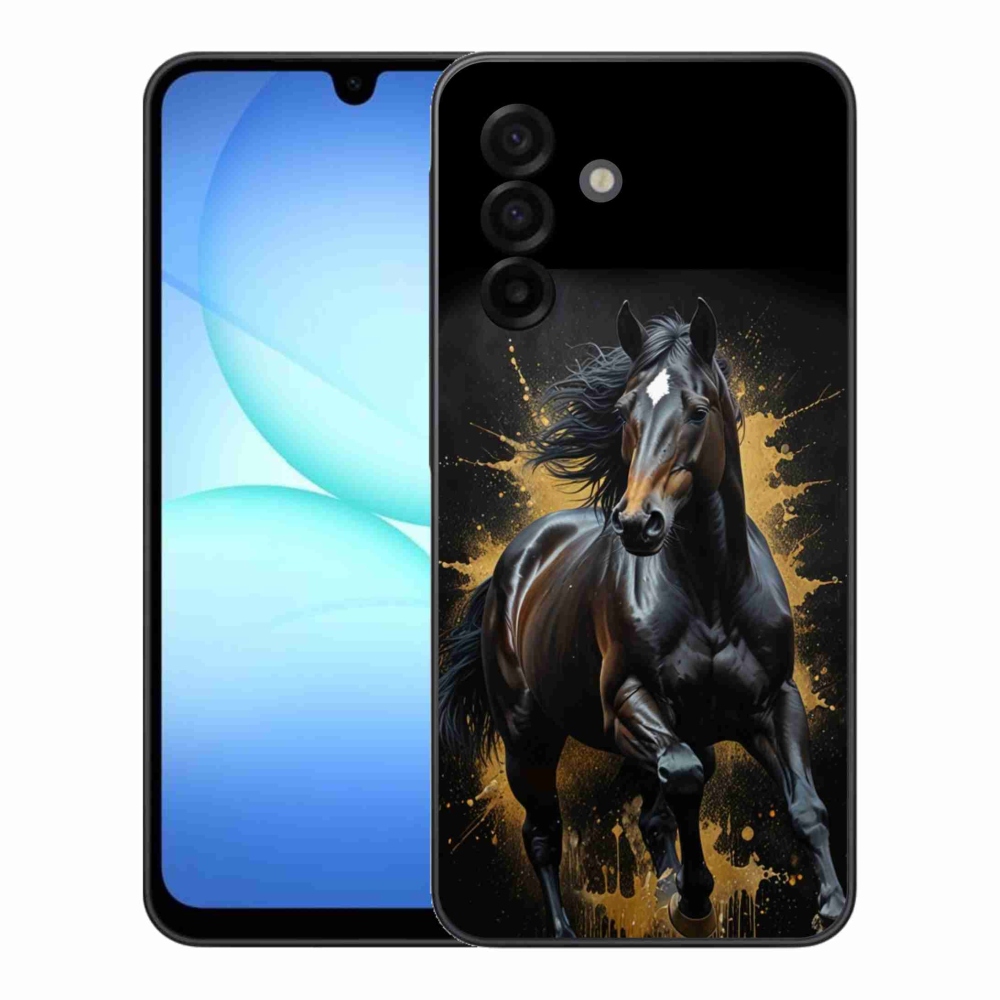 Gelový kryt mmCase na Samsung Galaxy A17 4G/5G - elegantní černý hřebec