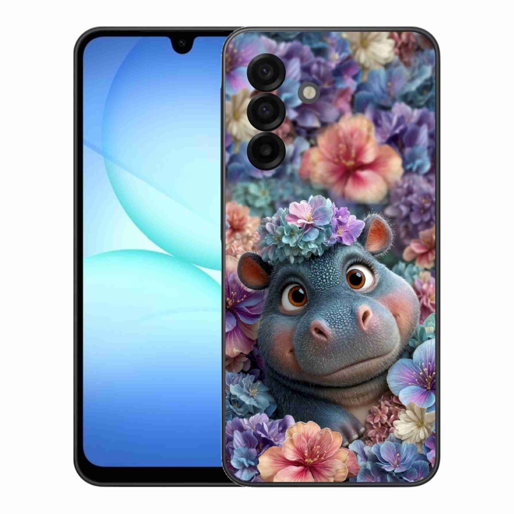 Gelový kryt mmCase na Samsung Galaxy A17 4G/5G - hrošík v květinách