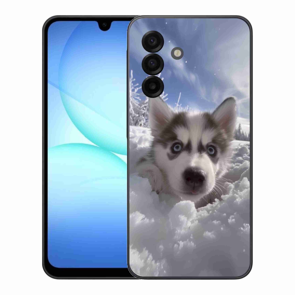 Gelový kryt mmCase na Samsung Galaxy A17 4G/5G - husky ve sněhu