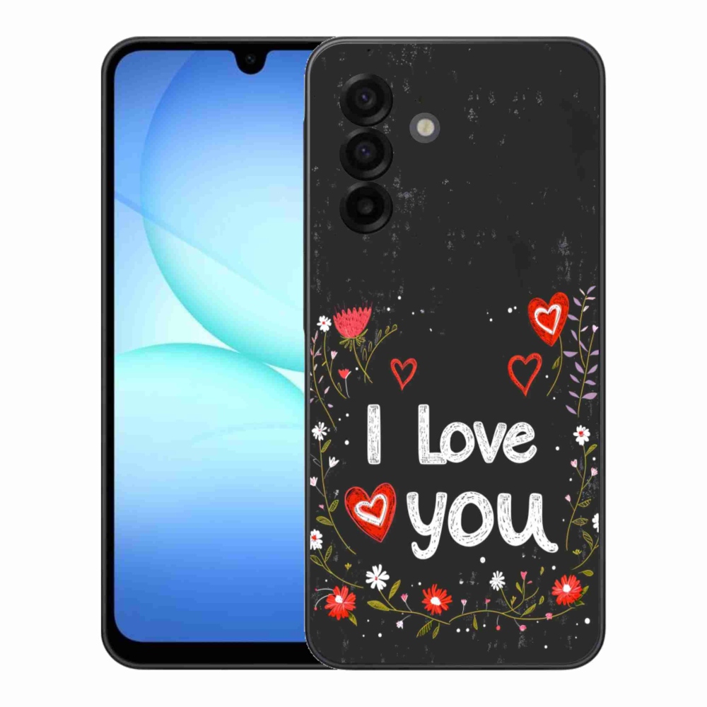 Gelový kryt mmCase na Samsung Galaxy A17 4G/5G - I love you černé pozadí