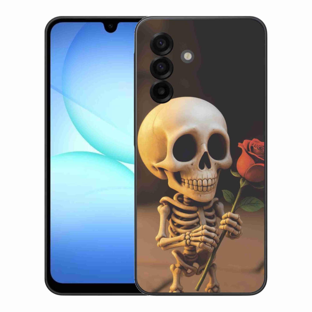 Gelový kryt mmCase na Samsung Galaxy A17 4G/5G - kostlivec s růží