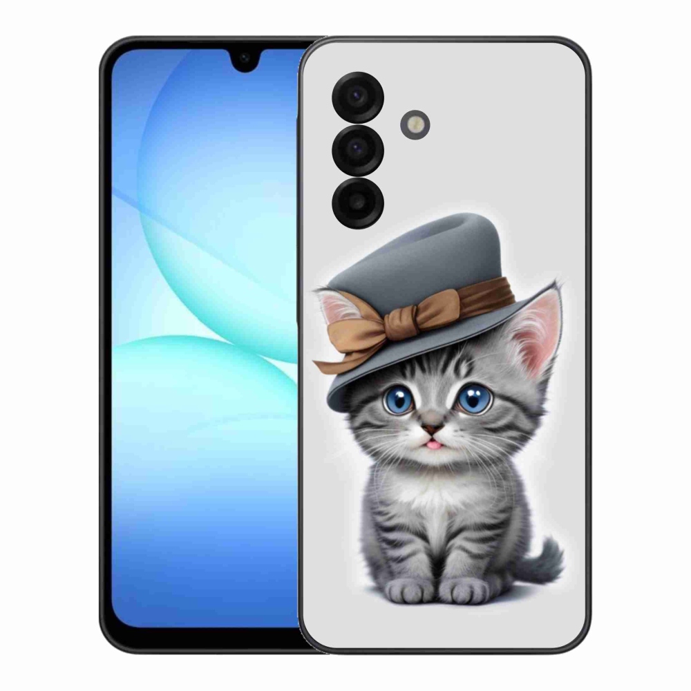Gelový kryt mmCase na Samsung Galaxy A17 4G/5G - kotě s kloboukem