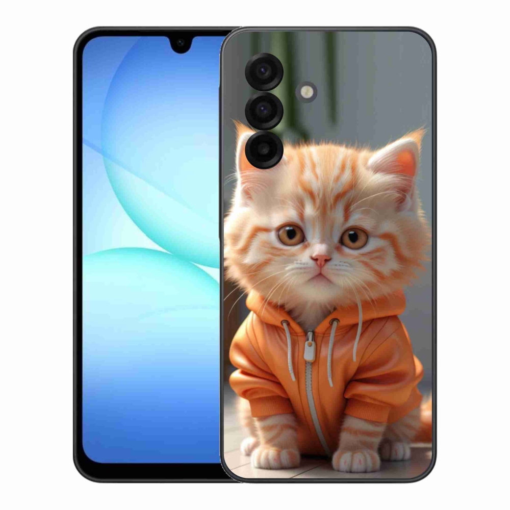 Gelový kryt mmCase na Samsung Galaxy A17 4G/5G - kotě v mikině