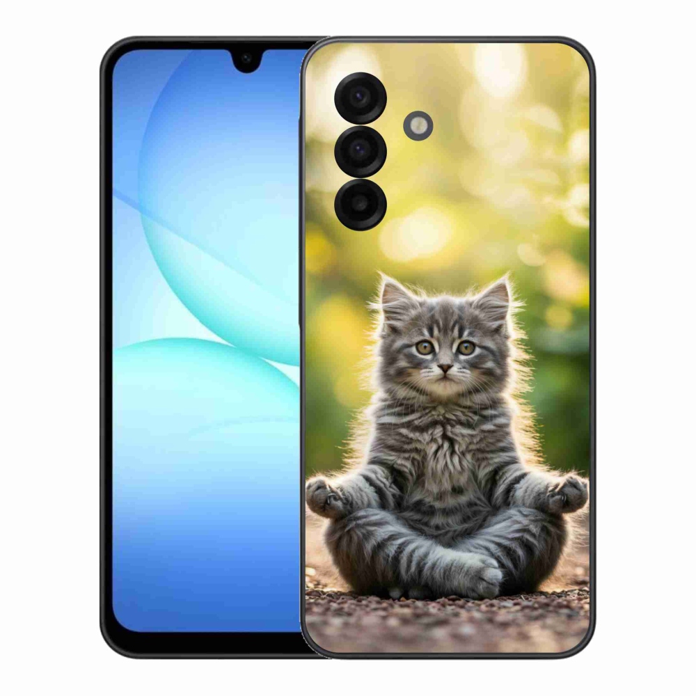 Gelový kryt mmCase na Samsung Galaxy A17 4G/5G - meditující kotě