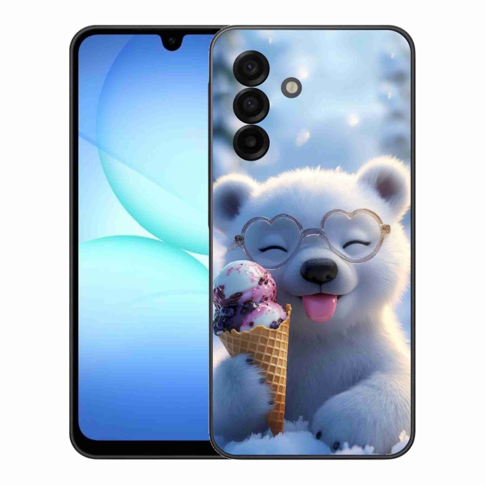 Gelový kryt mmCase na Samsung Galaxy A17 4G/5G - medvídek se zmrzlinou