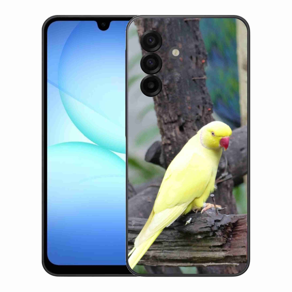 Gelový kryt mmCase na Samsung Galaxy A17 4G/5G - papoušek alexandr žlutý
