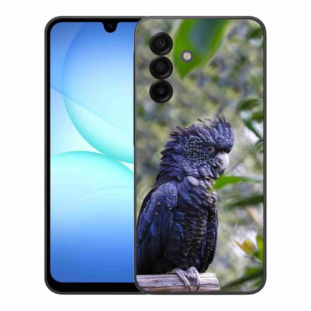 Gelový kryt mmCase na Samsung Galaxy A17 4G/5G - papoušek kakadu černý