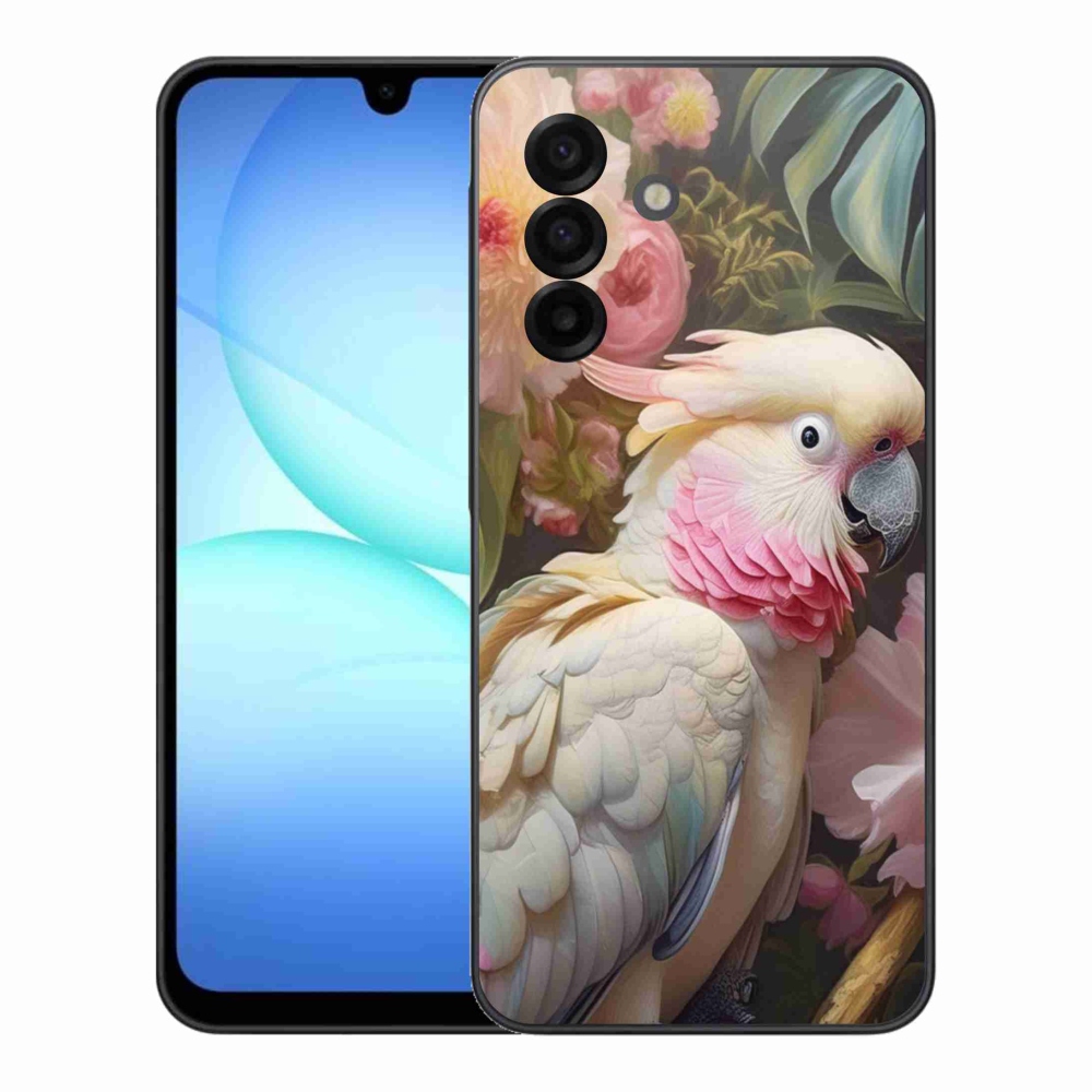 Gelový kryt mmCase na Samsung Galaxy A17 4G/5G - papoušek kakadu růžový 2