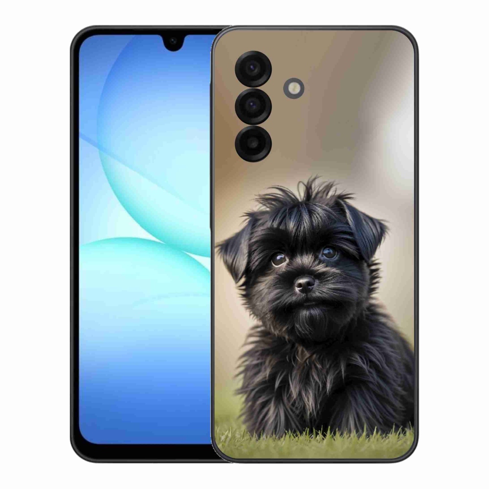 Gelový kryt mmCase na Samsung Galaxy A17 4G/5G - roztomilý černý pejsek