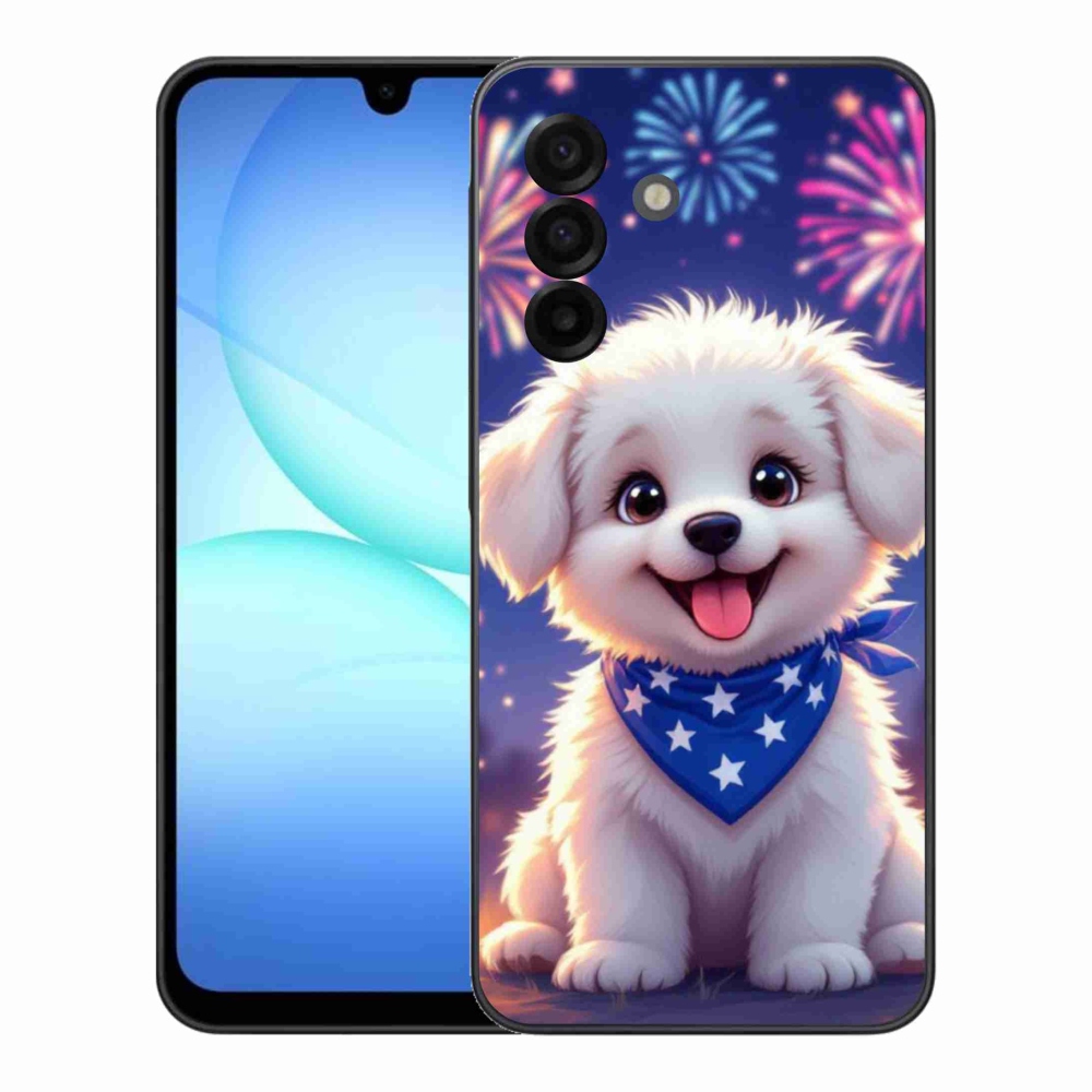 Gelový kryt mmCase na Samsung Galaxy A17 4G/5G - slavnostní štěně