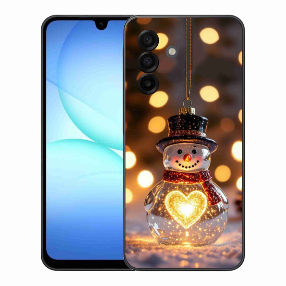 Gelový kryt mmCase na Samsung Galaxy A17 4G/5G - svítící vánoční sněhulák