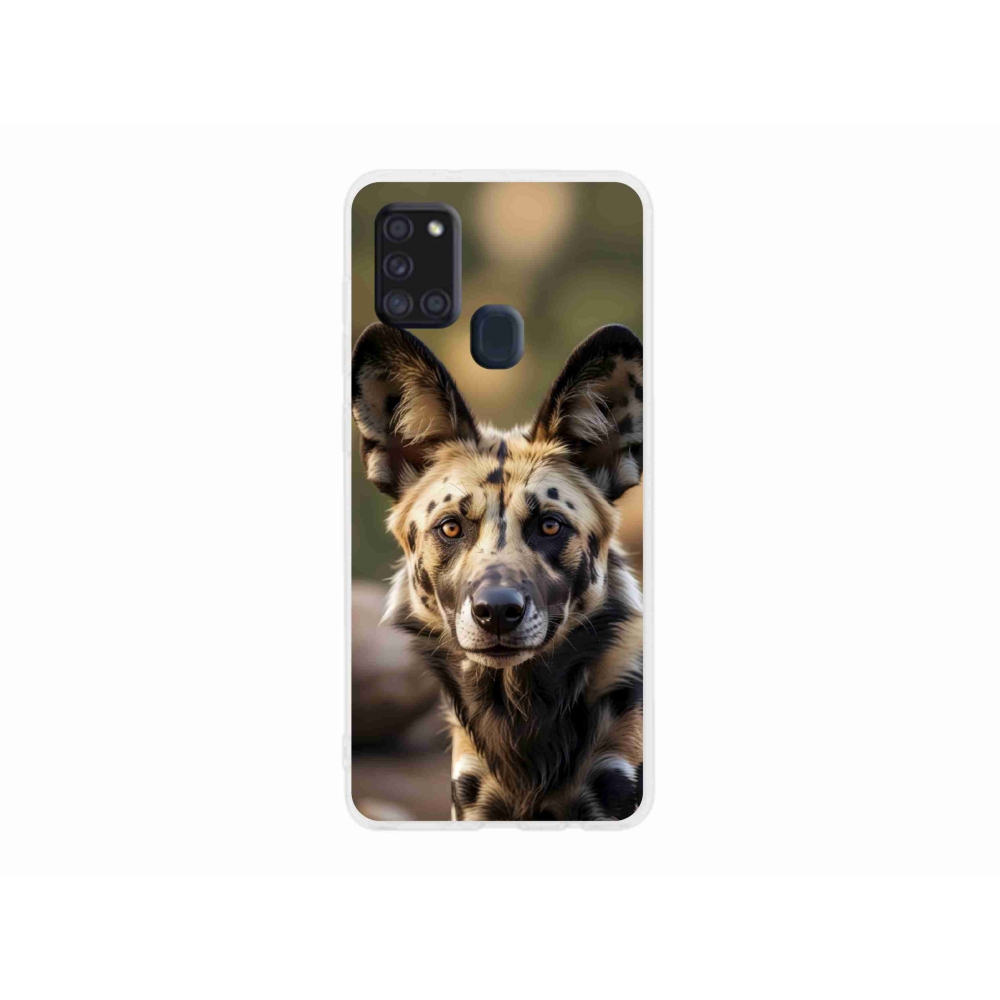 Gelový kryt mmCase na Samsung Galaxy A21s - africký divoký pes
