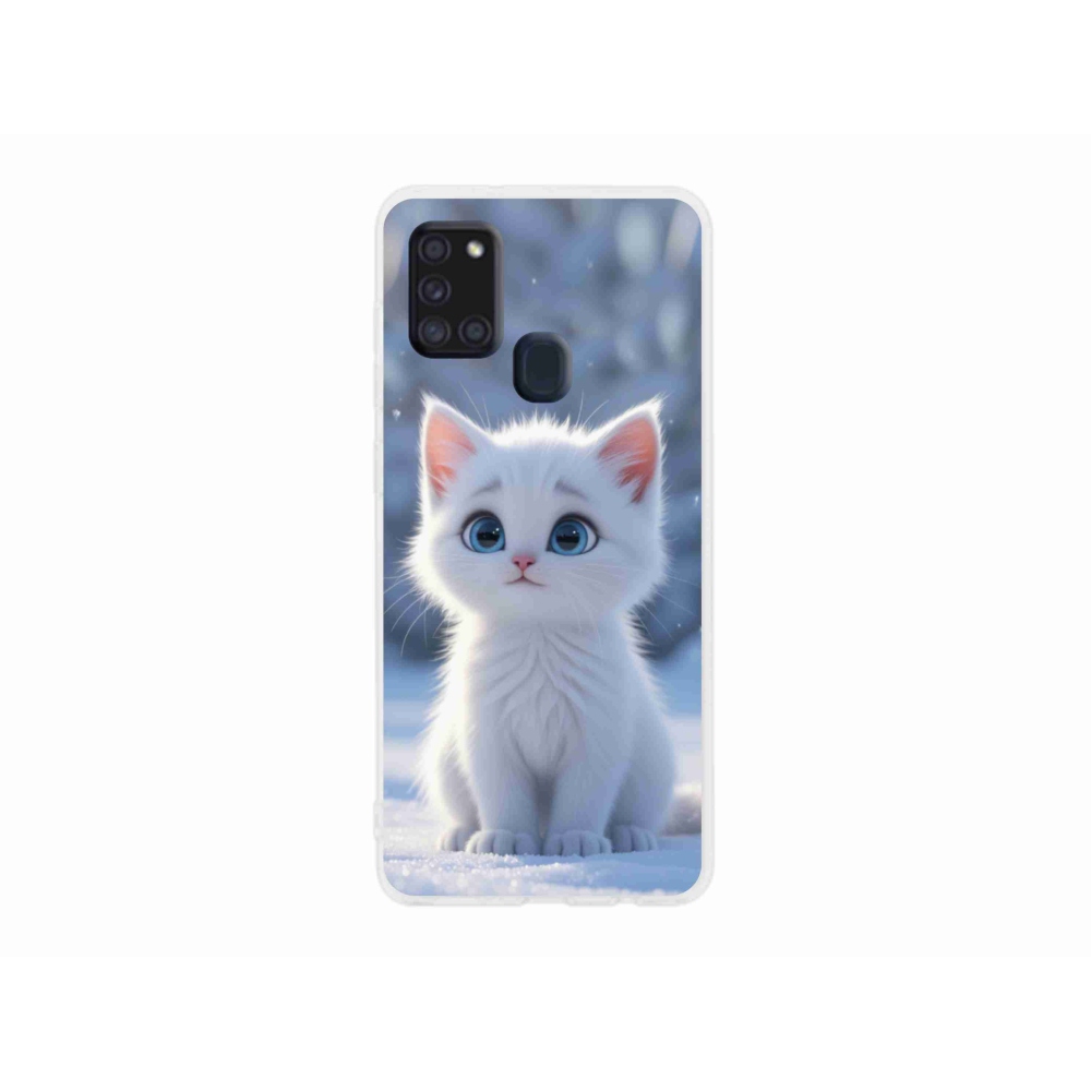 Gelový kryt mmCase na Samsung Galaxy A21s - bílé kotě 3