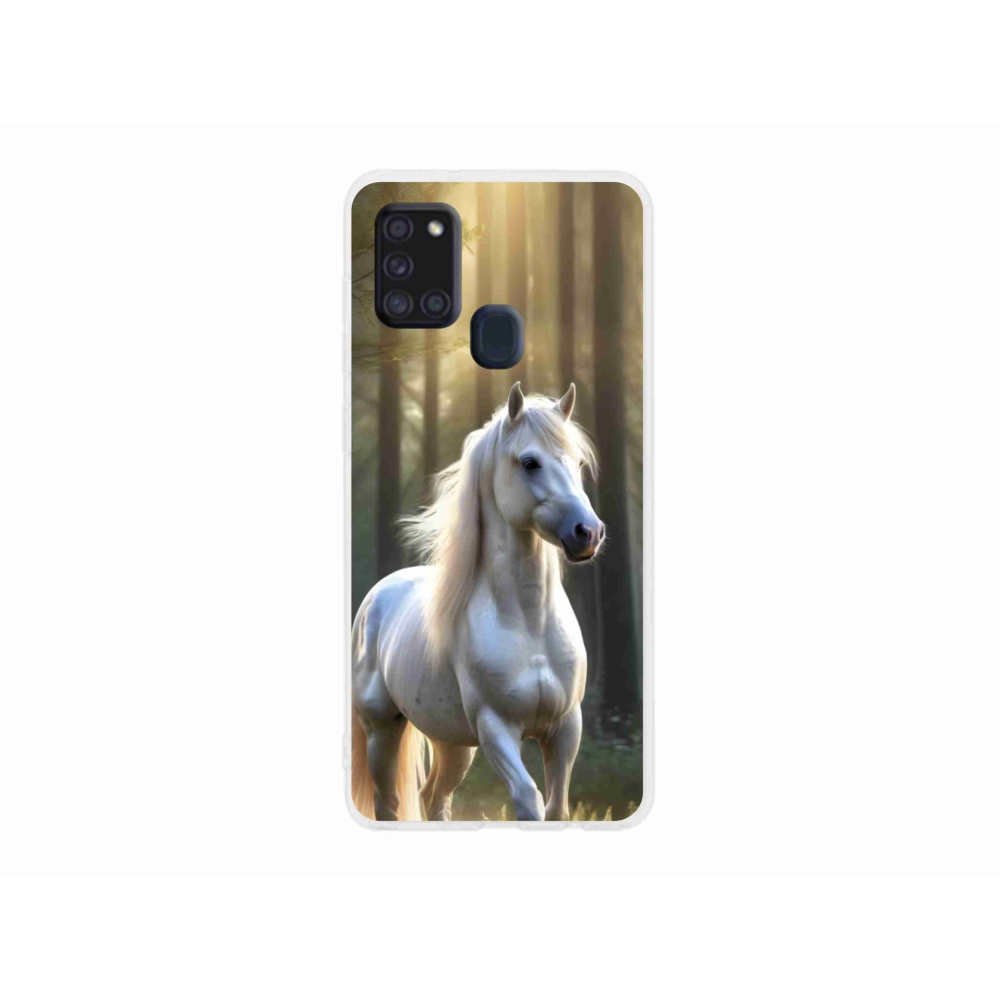 Gelový kryt mmCase na Samsung Galaxy A21s - bílý kůň 3