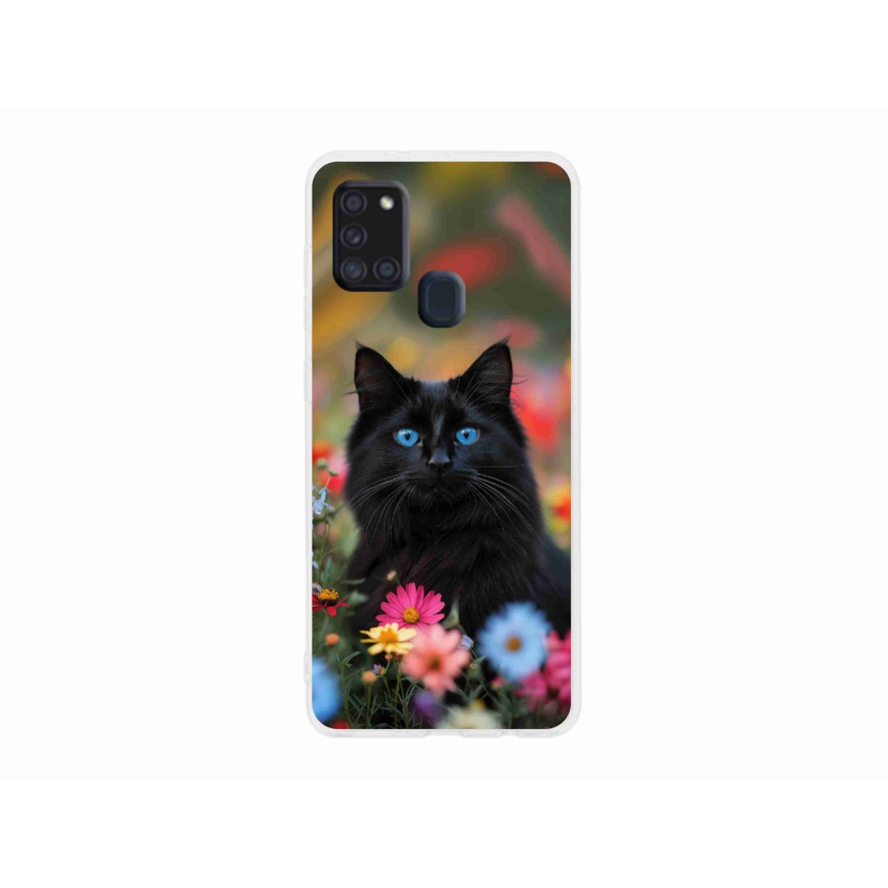 Gelový kryt mmCase na Samsung Galaxy A21s - černé kotě 4
