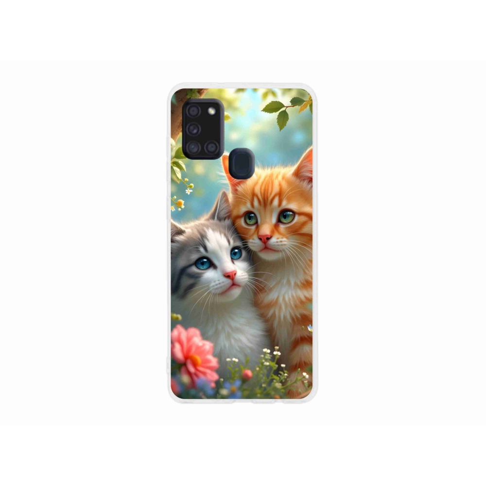 Gelový kryt mmCase na Samsung Galaxy A21s - kočičí láska 2