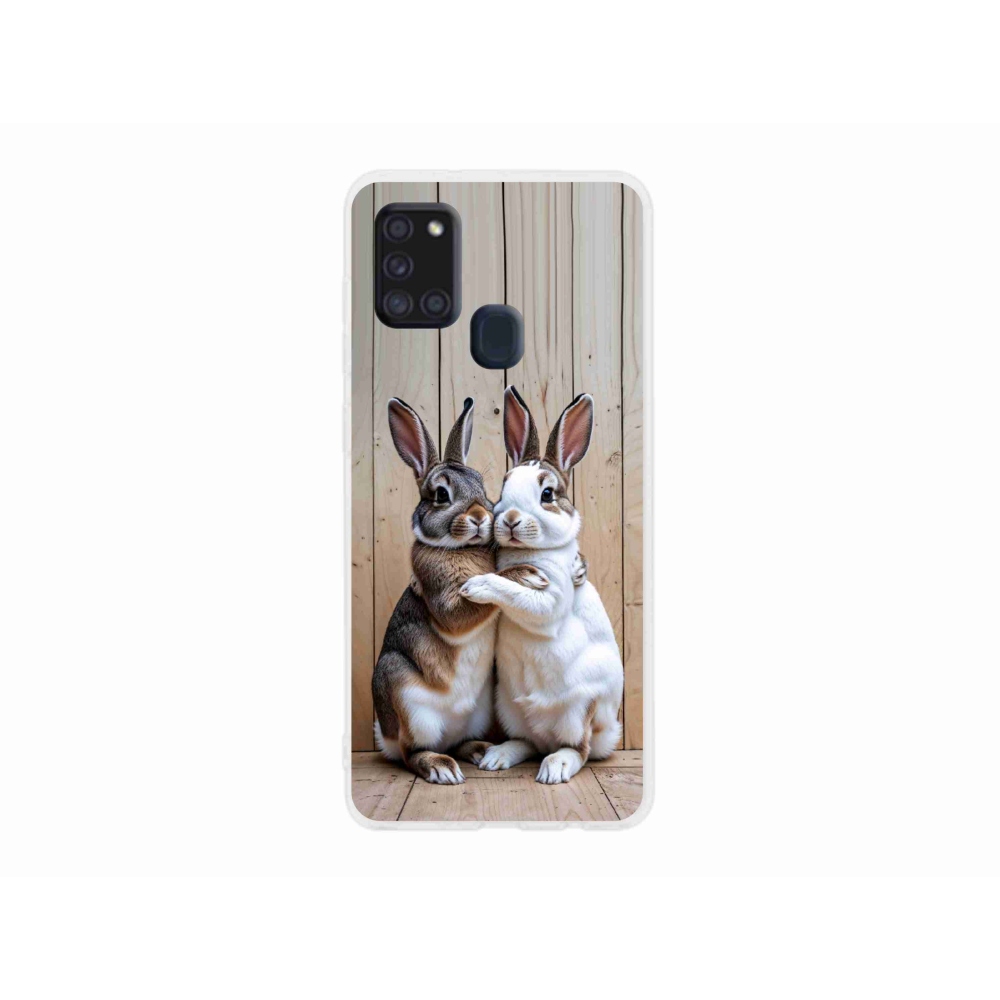 Gelový kryt mmCase na Samsung Galaxy A21s - králičí pár