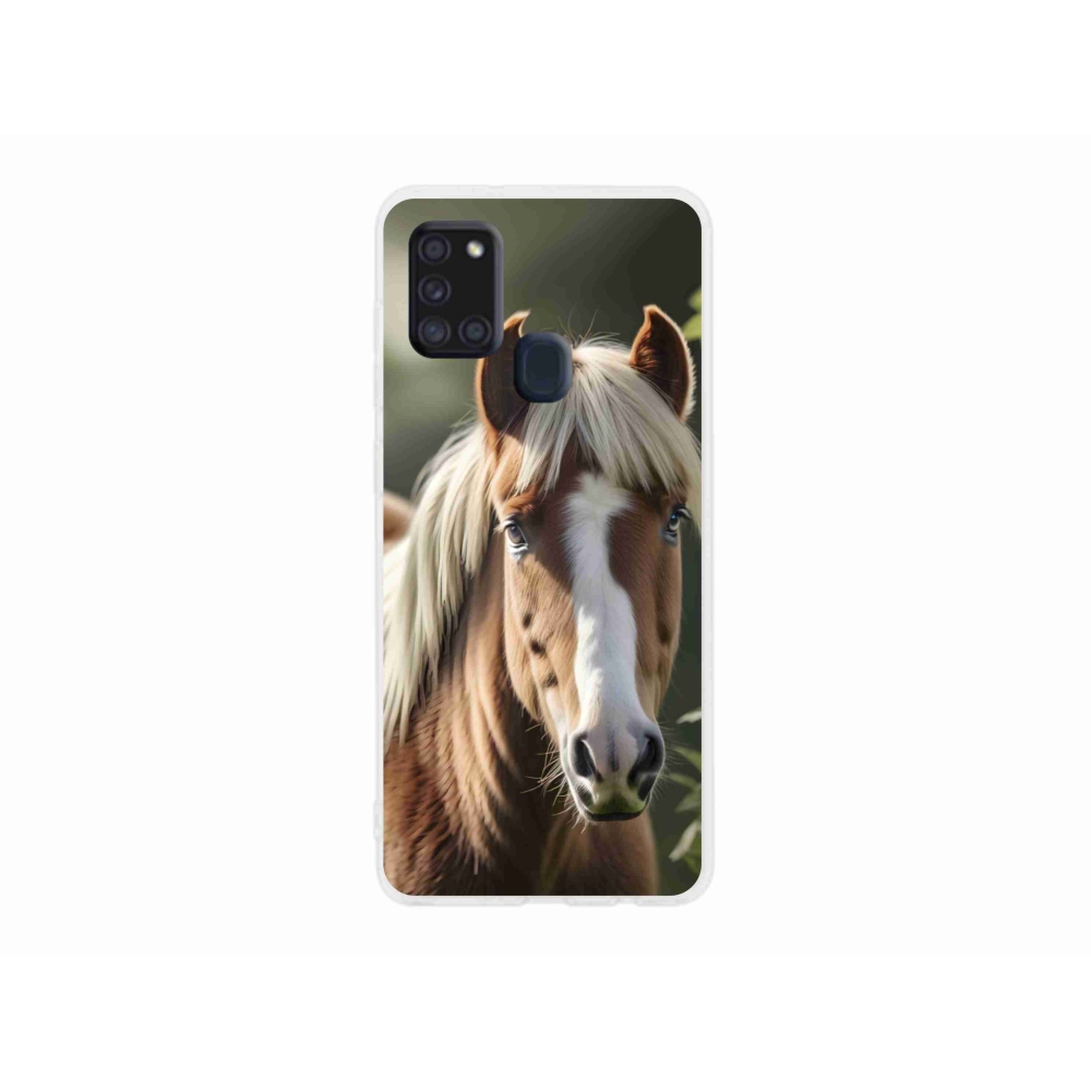 Gelový kryt mmCase na Samsung Galaxy A21s - kůň se světlou hřívou