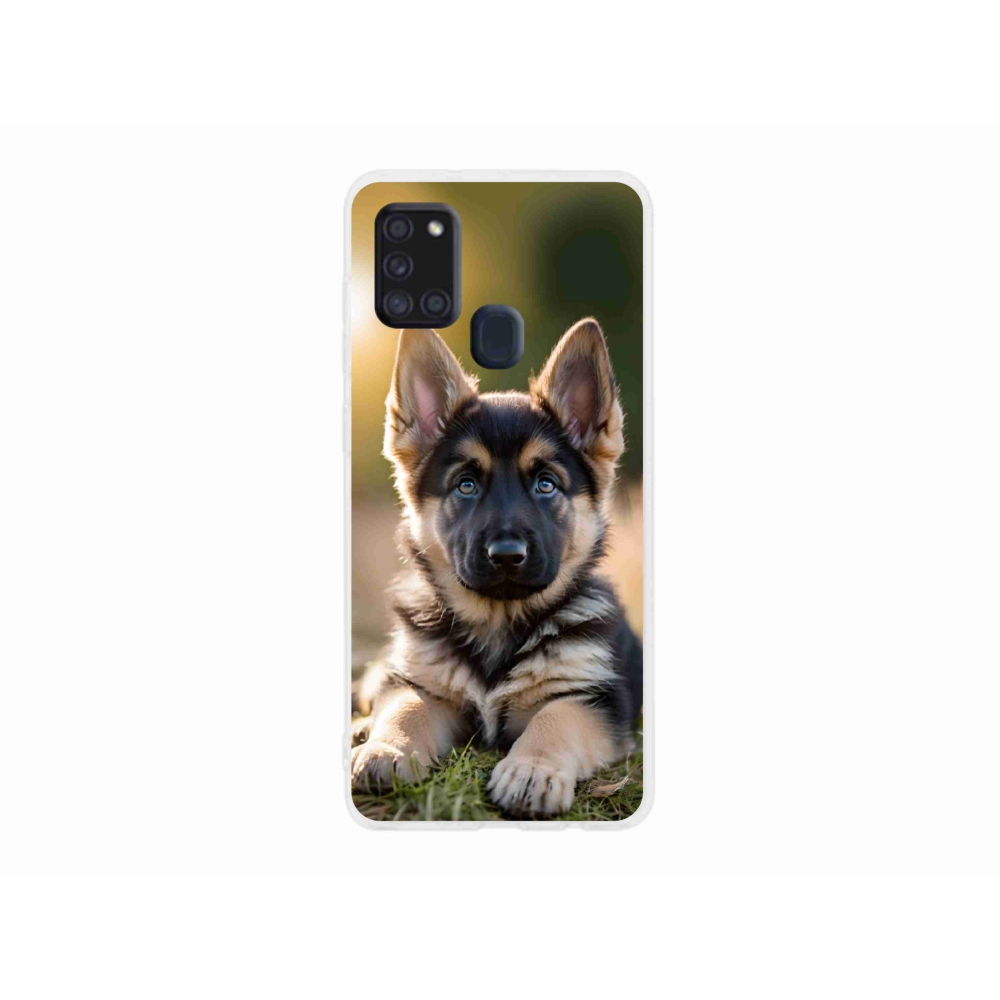 Gelový kryt mmCase na Samsung Galaxy A21s - německý ovčák v přírodě