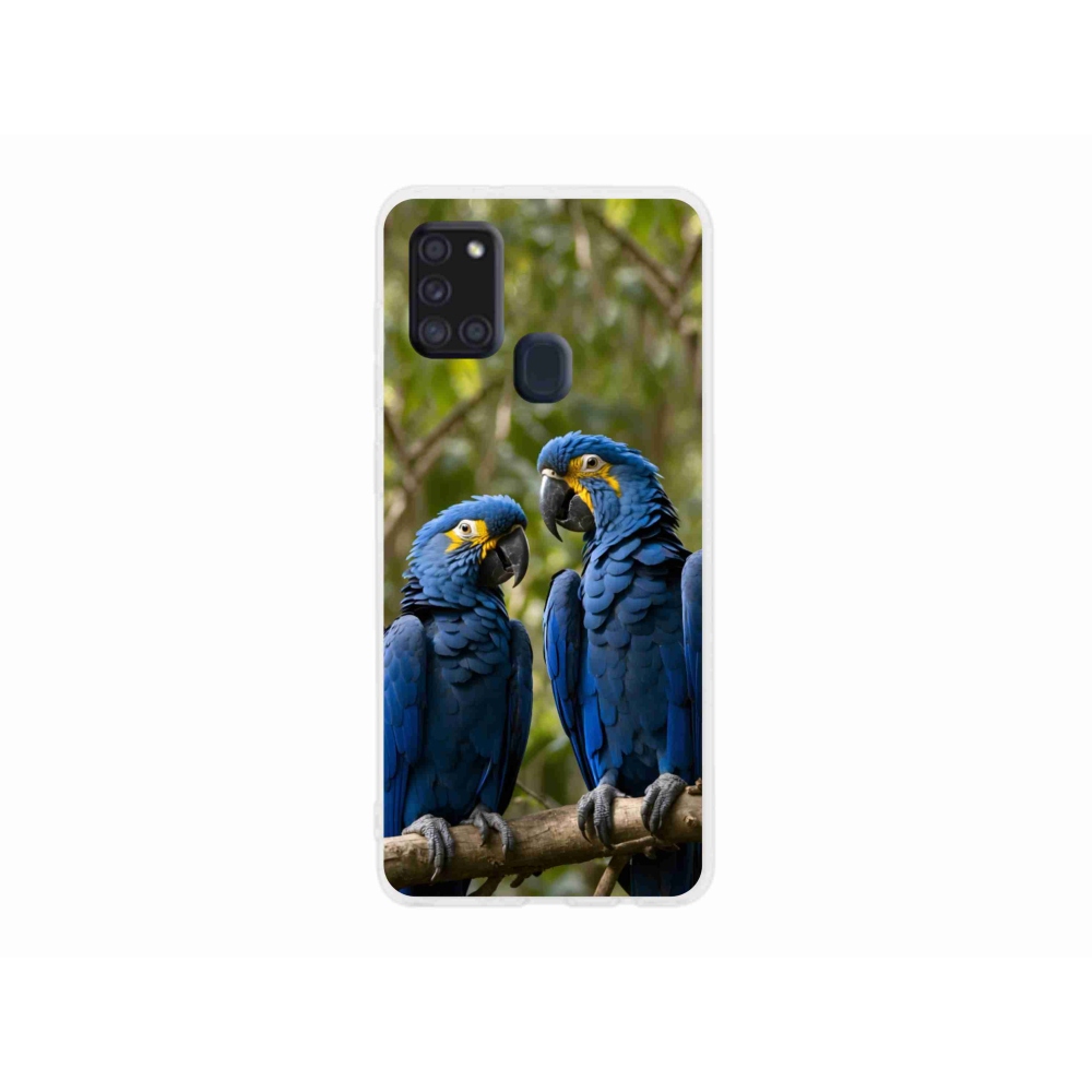 Gelový kryt mmCase na Samsung Galaxy A21s - papouščí duo