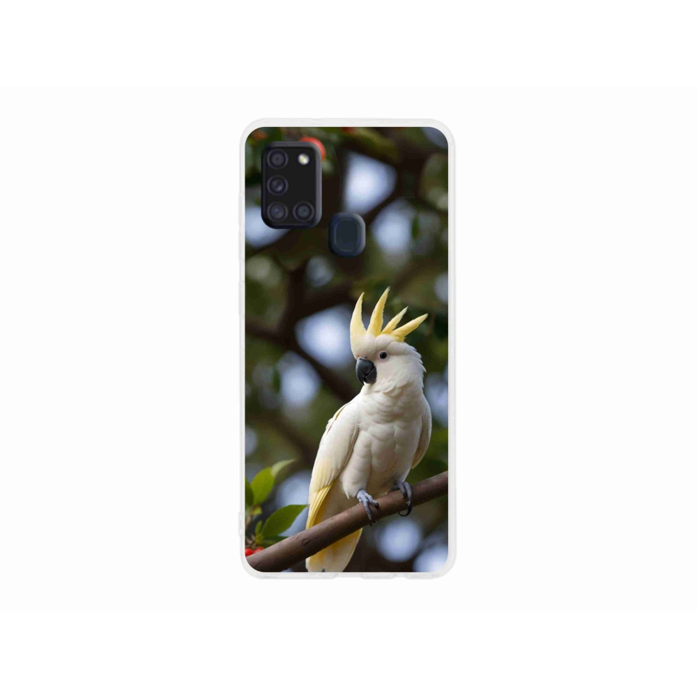 Gelový kryt mmCase na Samsung Galaxy A21s - papoušek kakadu 3