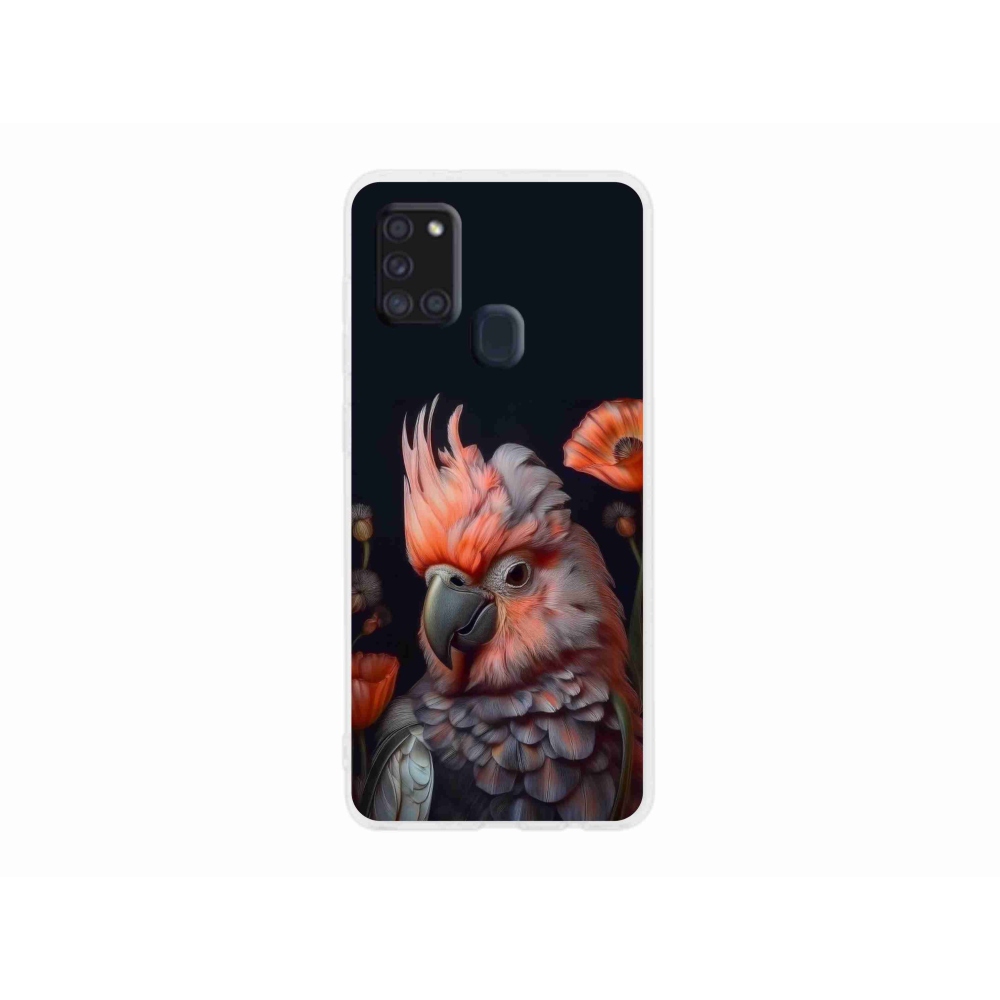 Gelový kryt mmCase na Samsung Galaxy A21s - papoušek kakadu v barvách