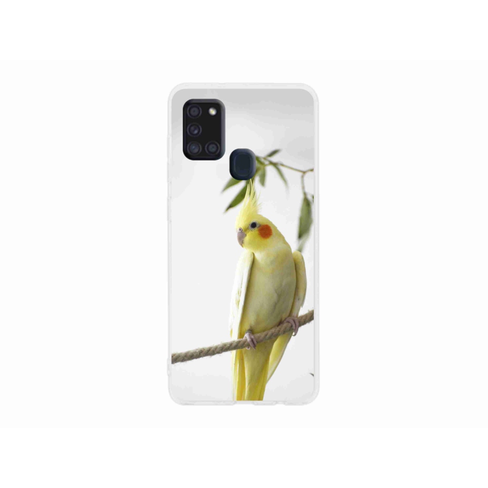 Gelový kryt mmCase na Samsung Galaxy A21s - papoušek korela chocholatá