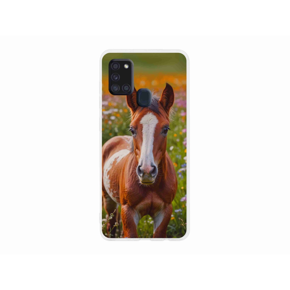 Gelový kryt mmCase na Samsung Galaxy A21s - roztomilé hříbě