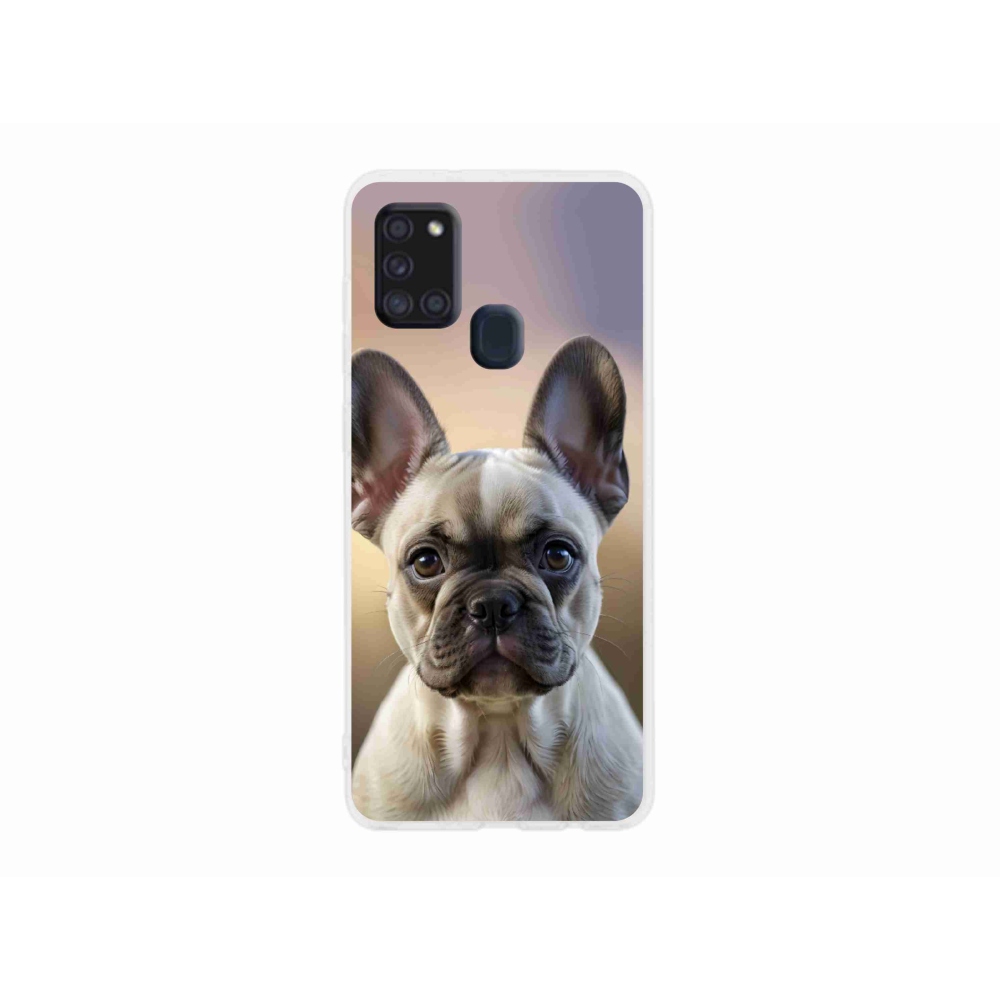 Gelový kryt mmCase na Samsung Galaxy A21s - roztomilý francouzský buldoček