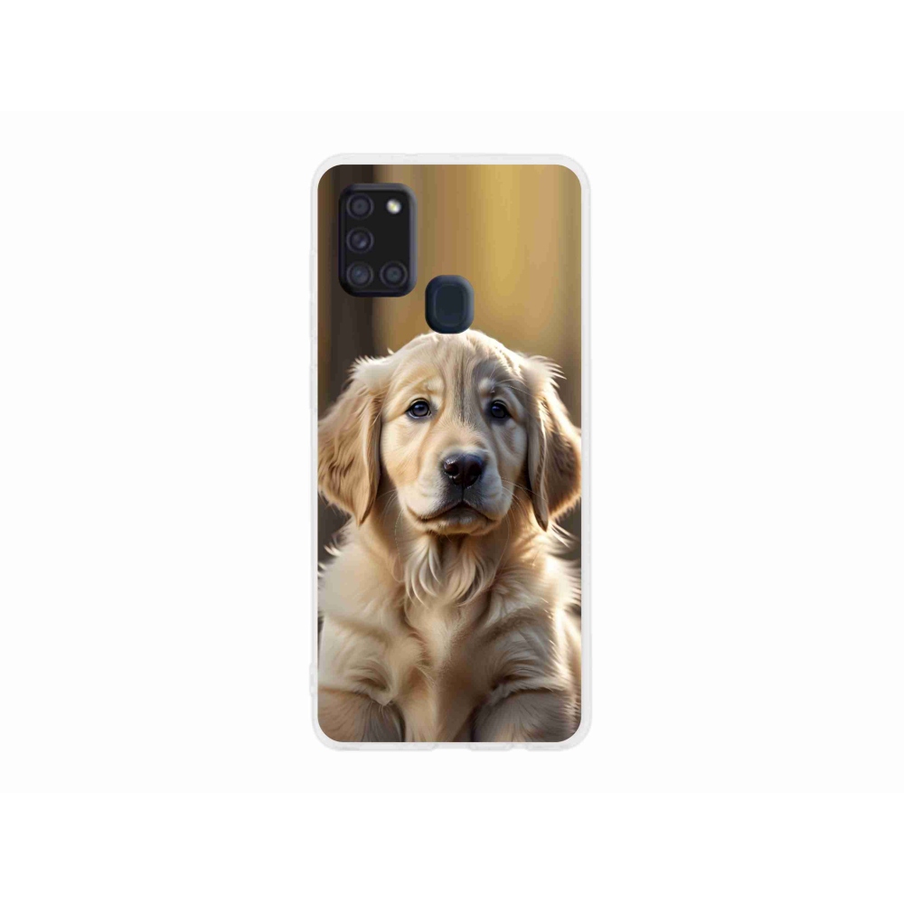 Gelový kryt mmCase na Samsung Galaxy A21s - roztomilý zlatý retrívr