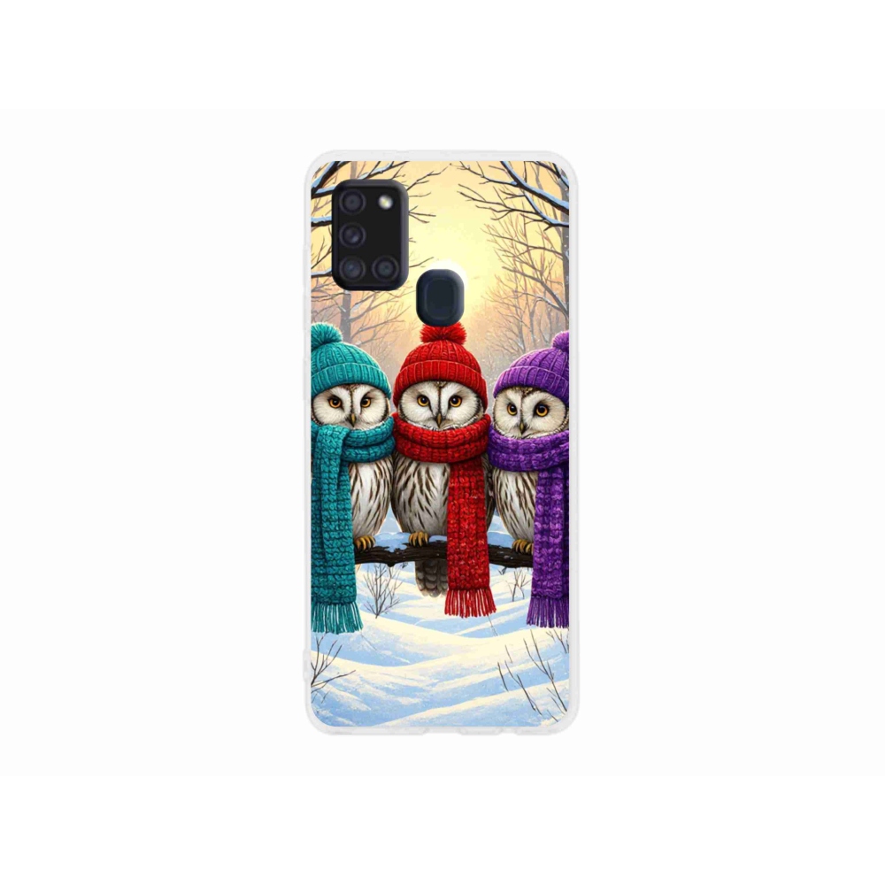 Gelový kryt mmCase na Samsung Galaxy A21s - soví přátelé