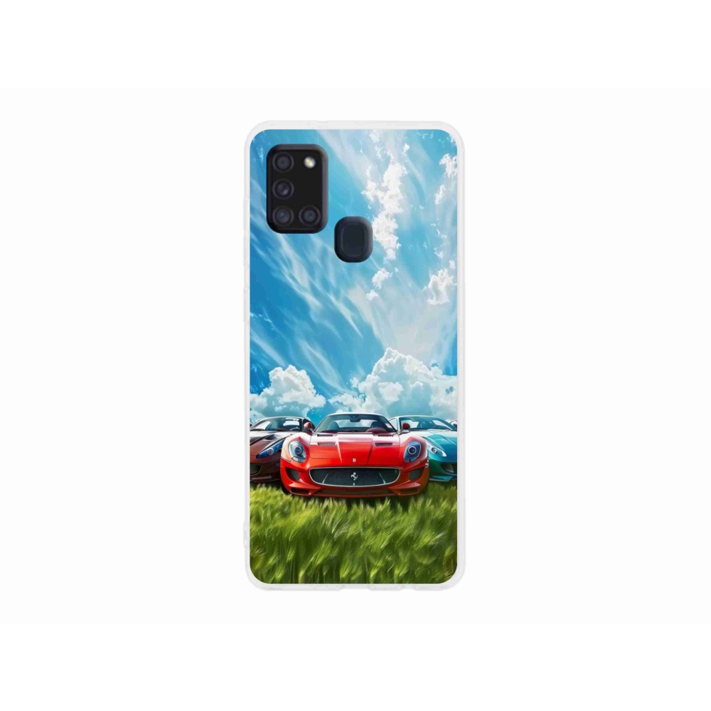 Gelový kryt mmCase na Samsung Galaxy A21s - sportovní vozy