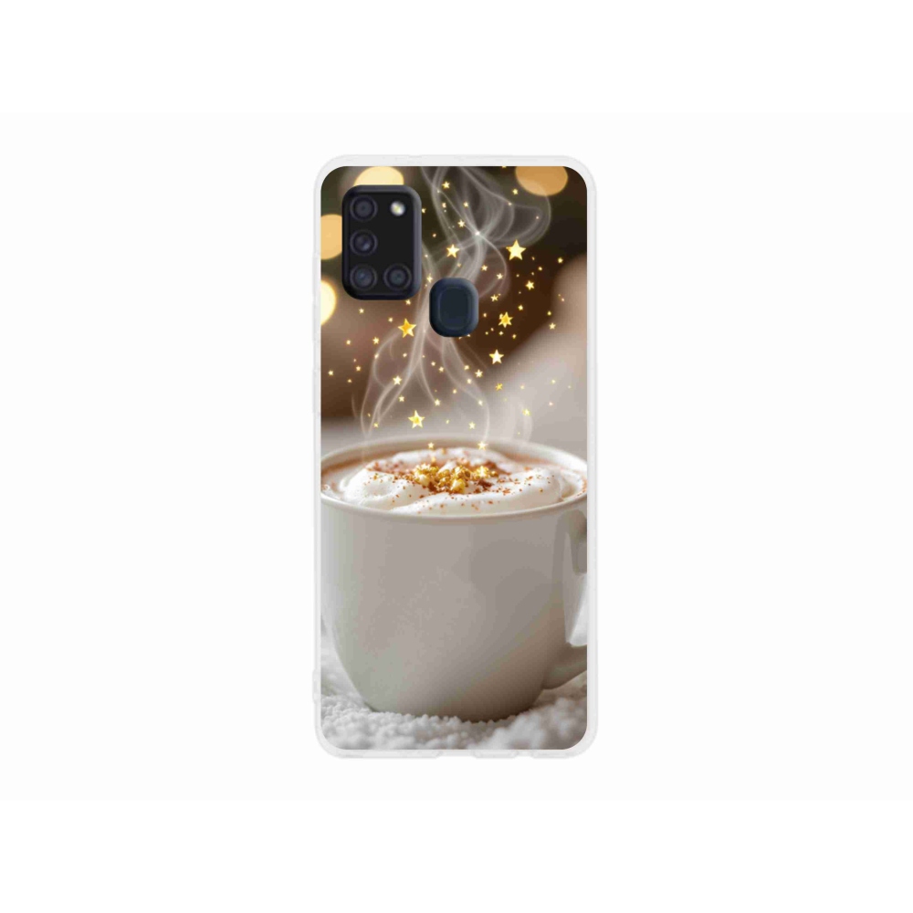 Gelový kryt mmCase na Samsung Galaxy A21s - vánoční horký nápoj
